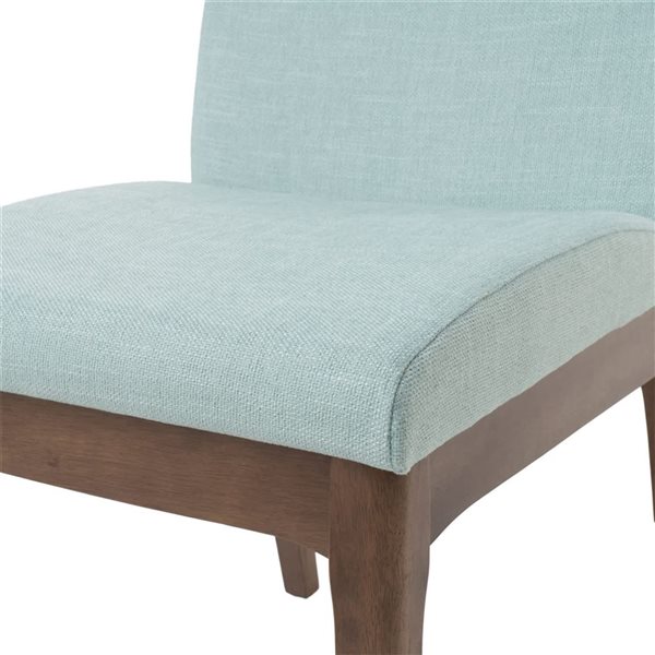 Chaise de salle à manger bleue Mondawe avec coussins bleus