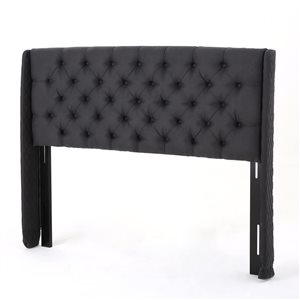 Mondawe Black King Size Upholstered Headboard