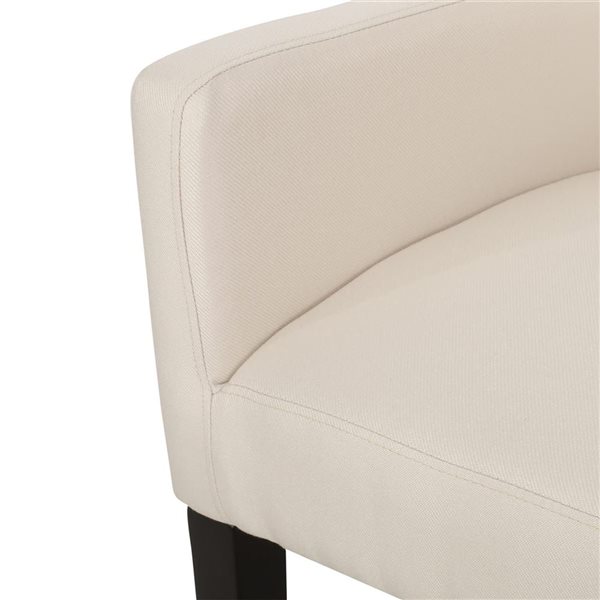 Mondawe Off-White Arm Chair with Tufted Back