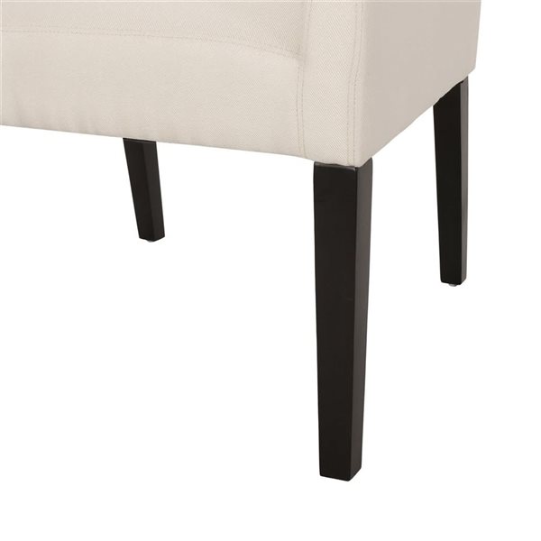 Mondawe Off-White Arm Chair with Tufted Back