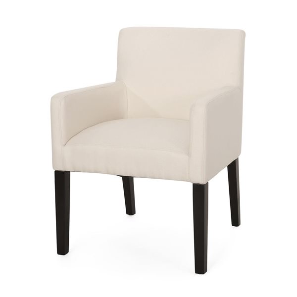 Fauteuil Mondawe blanc cassé avec dossier capitonné