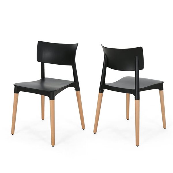 Mondawe Black Plastic Dining Chair