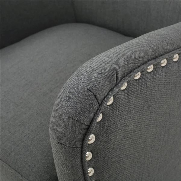 Mondawe Grey Arm Chair With Fabric Seat