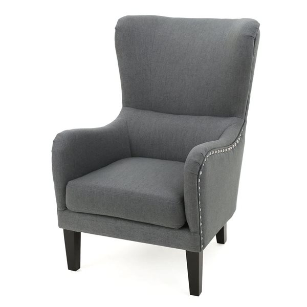 Mondawe Grey Arm Chair With Fabric Seat