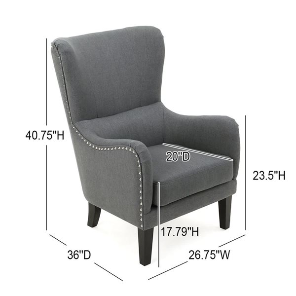 Mondawe Grey Arm Chair With Fabric Seat