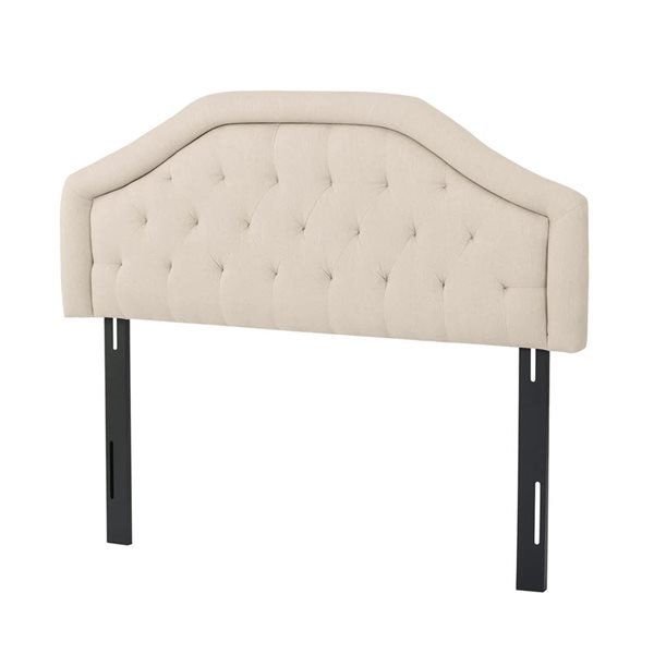 Tête de lit rembourrée beige Mondawe lit double