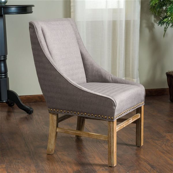 Chaise de salle à manger grise Mondawe avec siège en tissu