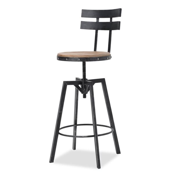 Mondawe Swivel Bar Stools With Wooden Seat