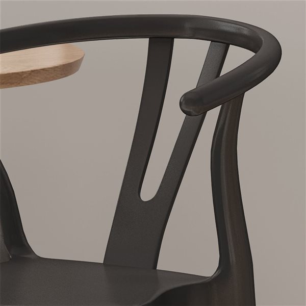 Chaise de salle à manger Mondawe en plastique noir