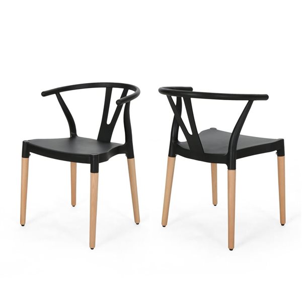 Mondawe Black Plastic Dining Chair