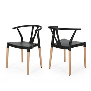 Mondawe Black Plastic Dining Chair