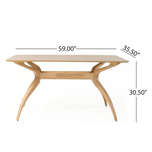 Mondawe Rectangular Rubber Wood Dining Table