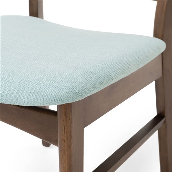 Chaise de salle à manger bleue Mondawe avec siège en tissu