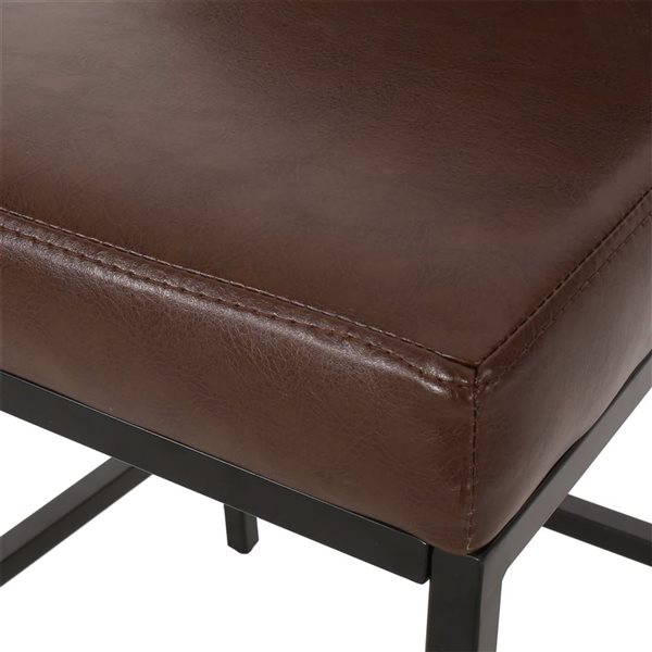 Mondawe Bar Stools With Leather Seat, Set of 2