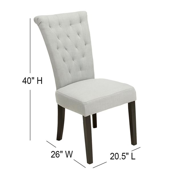 Mondawe Grey Dining Chair With Fabric Seat