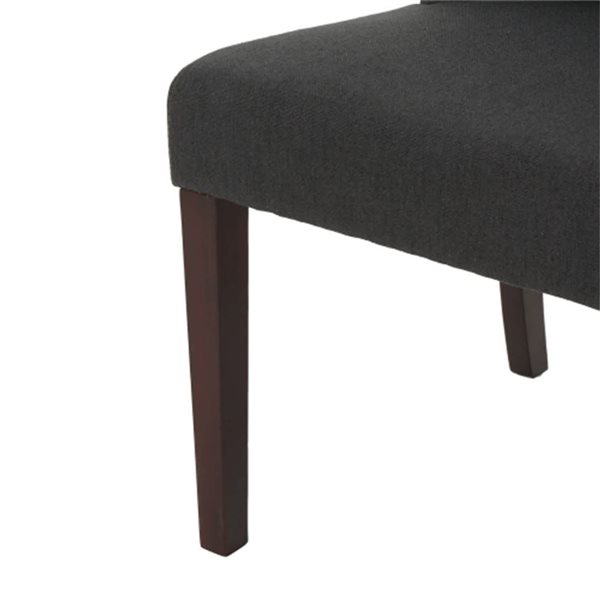 Chaise de salle à manger noire Mondawe avec siège en tissu