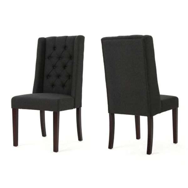 Mondawe Black Dining Chair With Fabric Seat