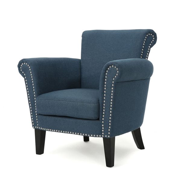 Fauteuil bleu Mondawe avec assise en tissu