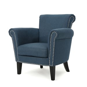 Fauteuil bleu Mondawe avec assise en tissu