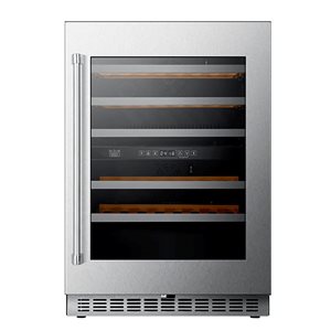 KUCHT 24-in Dual Zone 52-Wine Bottles Wine Cooler - Stainless Steel