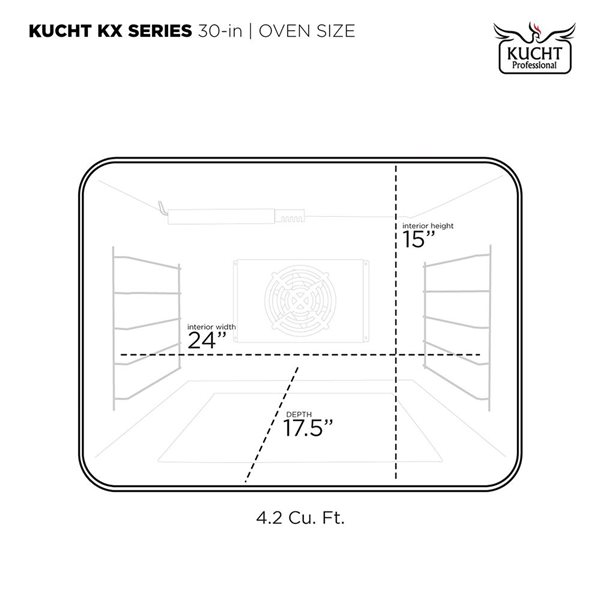 KUCHT 30-in 4.2 ft³ 4-Burner Natural Gas Dual Fuel Range with Horus Thermostat - Stainless Steel/Gold Accents