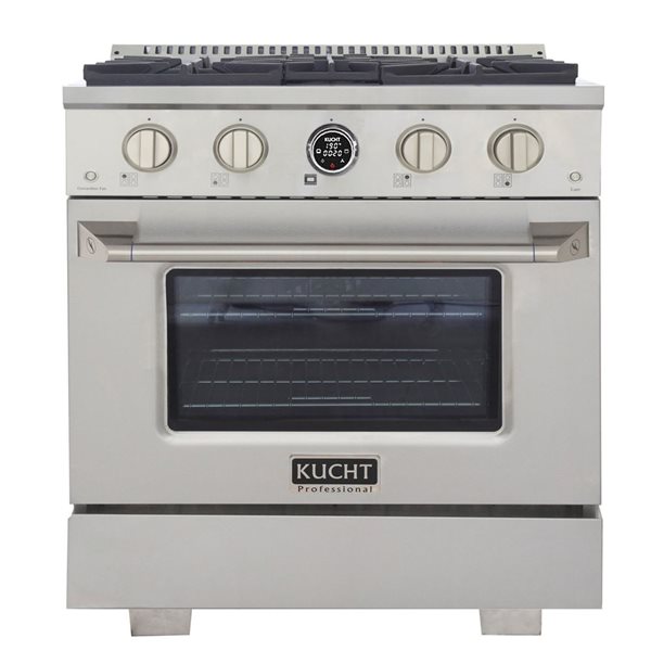 Cuisinière biénergie à gaz propane KUCHT 30 po 4,2 pi³ 4 brûleurs avec thermostat Horus - acier inoxydable