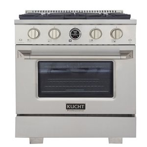 Cuisinière biénergie à gaz propane KUCHT 30 po 4,2 pi³ 4 brûleurs avec thermostat Horus - acier inoxydable