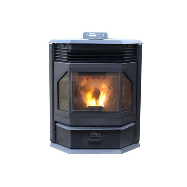 Cleveland Iron Works Black Bay Front Pellet Stove