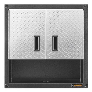 Armoire murale GearBox 28 po à porte 3/4 par Gladiator prête à monter, argent larmé