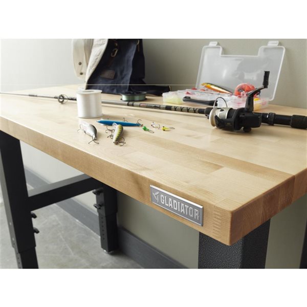 Gladiator 4-ft Wide Adjustable Height Hardwood Workbench