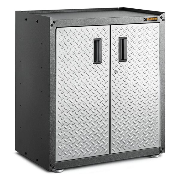 Armoire GearBox 31 po à porte pleine par Gladiator prête à monter, argent larmé