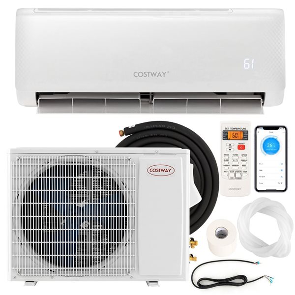 Costway 24,000 BTU Mini Split Air Conditioner Unit with Heat Pump and Google Alexa Remote Control
