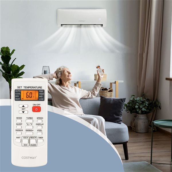 Costway 24,000 BTU Mini Split Air Conditioner Unit with Heat Pump and Google Alexa Remote Control