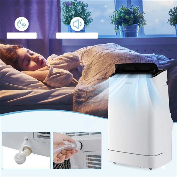 Costway 15000 BTU Portable Air Conditioner with Remote APP Control Cool/Fan/Heat/Dehumidifier