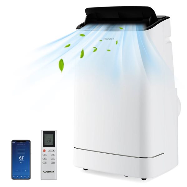 Costway 15000 BTU Portable Air Conditioner with Remote APP Control Cool/Fan/Heat/Dehumidifier