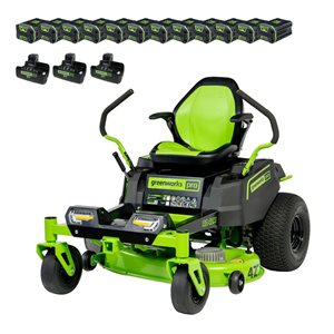 Greenworks Crossover Z 80V 42-in Zero Turn Electric Mower - 12 4.0Ah Batteries and 3 Dual Port Chargers