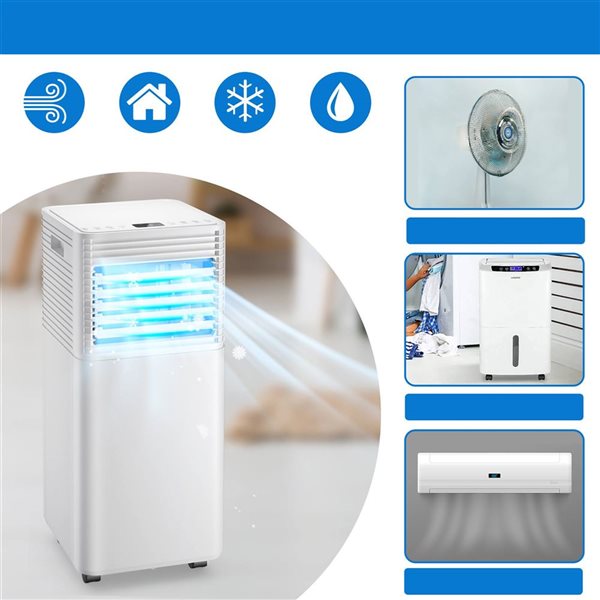 Costway 8000 BTU 3-in-1 Portable Air Conditionner with Fan and Dehumidifier