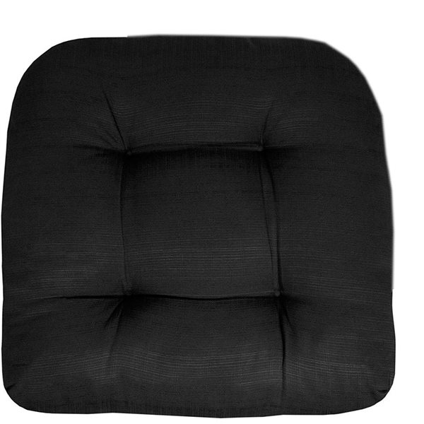 Coussins de siège de chaise d'extérieur touffeté de Marina Decoration 19 x 19 po polyester noir, 2/pqt