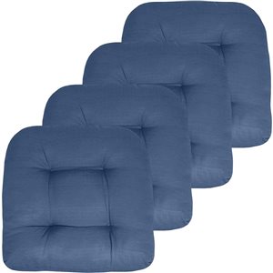 Coussins de siège de chaise d'extérieur touffeté de Marina Decoration 19 x 19 po polyester bleu, 4/pqt
