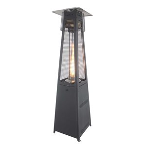 Paramount Victor 19.3 W x 80.7-in H 40,000-BTU Black Aluminum Freestanding Liquid Propane Spiral Patio Heater