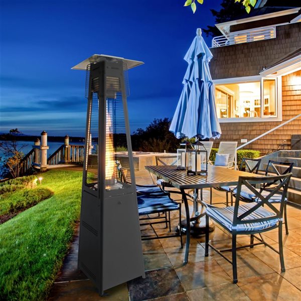 Paramount Victor 19.3 W x 80.7-in H 40,000-BTU Black Aluminum Freestanding Liquid Propane Spiral Patio Heater