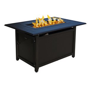 Table-foyer rectangle convertible Charlie de Paramount 50 000 BTU en acier noir