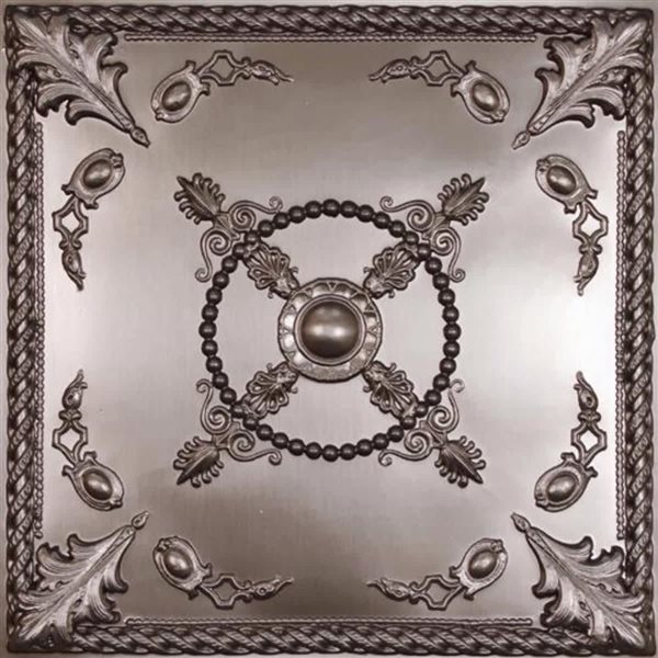 Carreaux de plafond suspendu Alexander de Ceilume 2 x 2 pi étain, 15/pqt