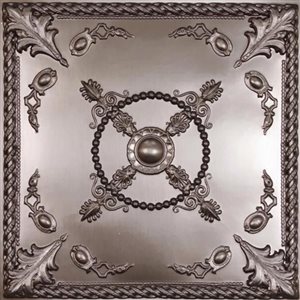 Carreaux de plafond suspendu Alexander de Ceilume 2 x 2 pi étain, 15/pqt