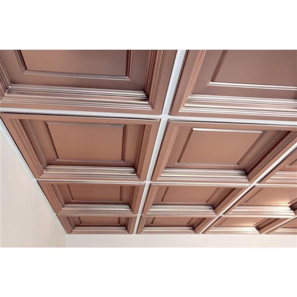 Ceilume Alexander 2 x 2-ft Copper Suspended Lay-in Ceiling Tiles - 15/Pkg