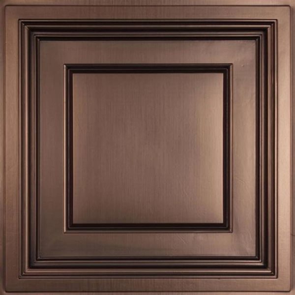 Carreaux de plafond suspendu Madison de Ceilume 2 x 2 pi bronze, 15/pqt