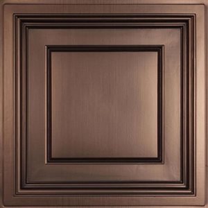 Carreaux de plafond suspendu Madison de Ceilume 2 x 2 pi bronze, 15/pqt