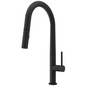 VIGO Greenwich One-Handle Pull-Down Sprayer Kitchen Faucet and Touchless Sensor - Matte Black