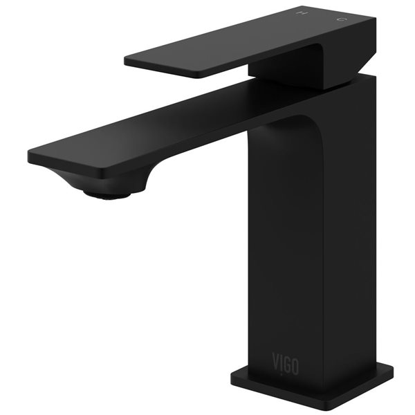 VIGO Single Hole One-Handle Bathroom Faucet - Matte Black