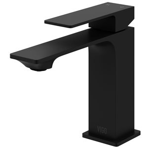 VIGO Single Hole One-Handle Bathroom Faucet - Matte Black